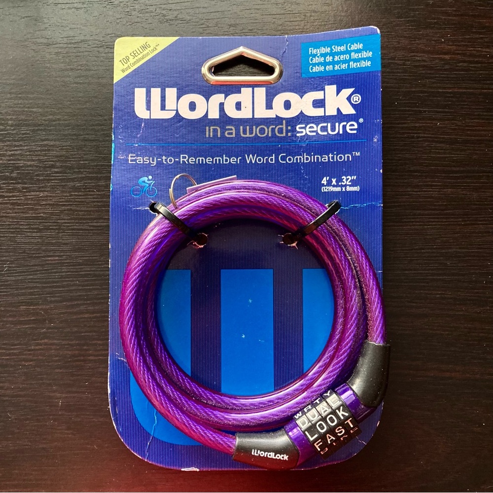 NWT Wordlock Combination Bike Lock Cable, 4-feet